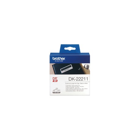 Brother - Nastro adesivo - in pellicola - Nero/Bianco - 29mm x 15,24mt - DK-22211