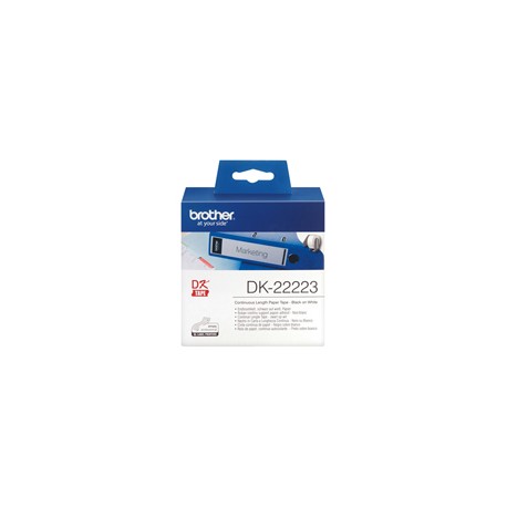Brother - Rotolo etichetta continua - carta adesiva - Nero/Bianco -  50mm x 30,48mt - DK-22223