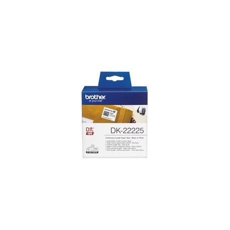 Brother - Rotolo etichetta continua - carta adesiva - Nero/Bianco - 38mm x 30,48mt - DK-22225