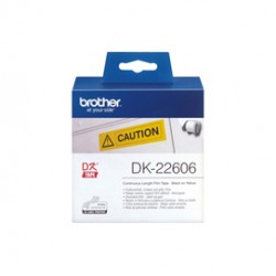 Brother - Nastro adesivo - in pellicola - Nero/Giallo -  62mm x 15,24mt - DK-22606