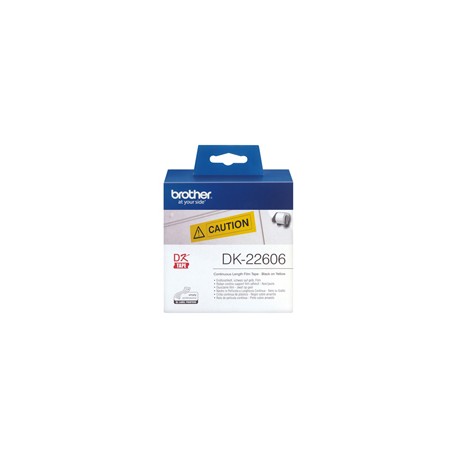 Brother - Nastro adesivo - in pellicola - Nero/Giallo -  62mm x 15,24mt - DK-22606