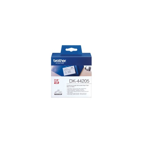 Brother - Rotolo etichetta continua - carta adesiva - Nero/Bianco - 62mm x 30,48mt - DK-44205