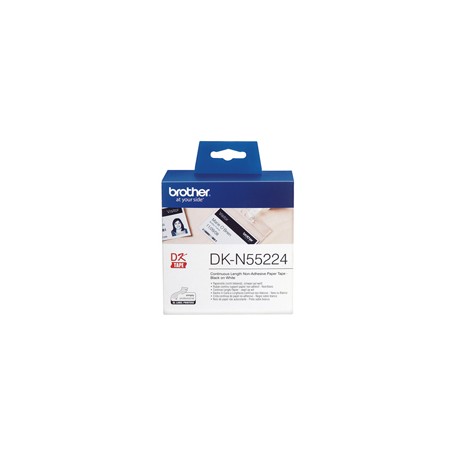 Brother - Rotolo nastro - in carta non adesiva - Nero/Bianco - 54mm x 30,48mt - DK-N55224