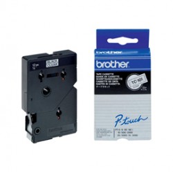 Brother - Nastro -  Trasparente/Nero - TC101 - 12mm x 7,7mt