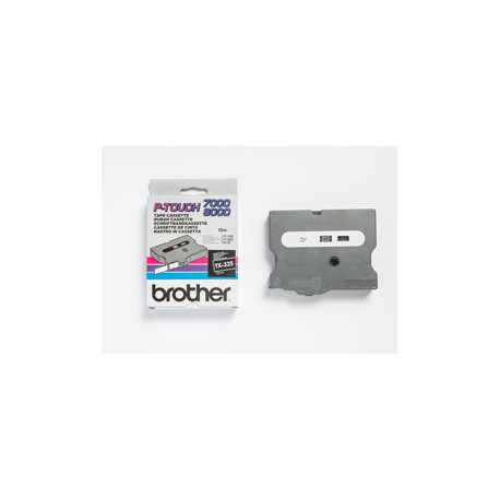 Brother - Nastro -  Bianco/Nero - TX335 - 12mm x15mt