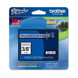 Brother - Nastro - Nero/Trasparente - TZe121 - 9mm x 8mt