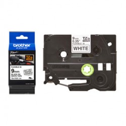 Brother - Nastro laminato flessibile - Nero / Bianco - TZEFX221 - 9mm x 8mt