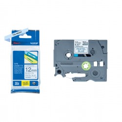 Brother - Nastro laminato pastello - Nero/Blu - TZEMQ531 - 12mm x 4 mt