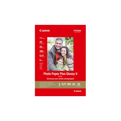 Canon - Carta fotografica Plus Glossy II PP-201 - A4 - 20 Fg - 265gr - 2311B019