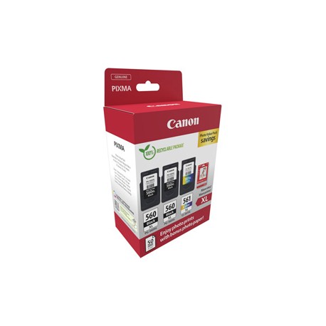 Canon - Cartuccia Ink PG-560XLx2/CL-561XL - con Confezione fogli - 3712C012