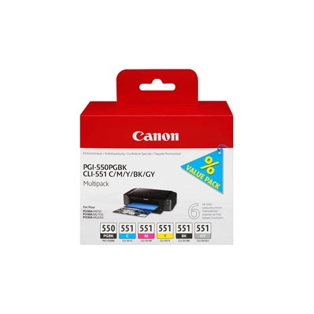 Canon - Cartucce ink - C/M/Y/K/GR - 6496B005