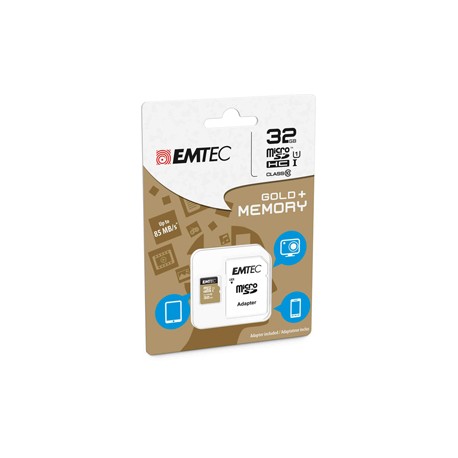 MICRO SDHC EMTEC 32GB GOLD + CON ADATTATORE