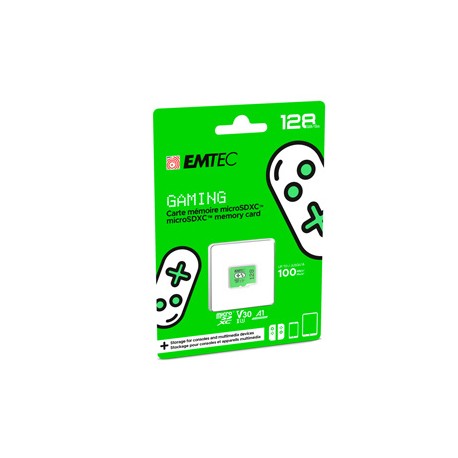 Emtec - MSD Gaming UHS-I U3 V30 A1 - Verde - 128GB - ECMSDM128GXCU3G