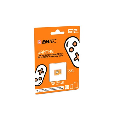 Emtec mSD 512GB UHS I U3 V30 A2 Gaming Arancione