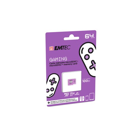 Emtec - mSD Gaming UHS-I U3 V30 A1 - Viola - 64GB - EMTSDM64GXCU3G