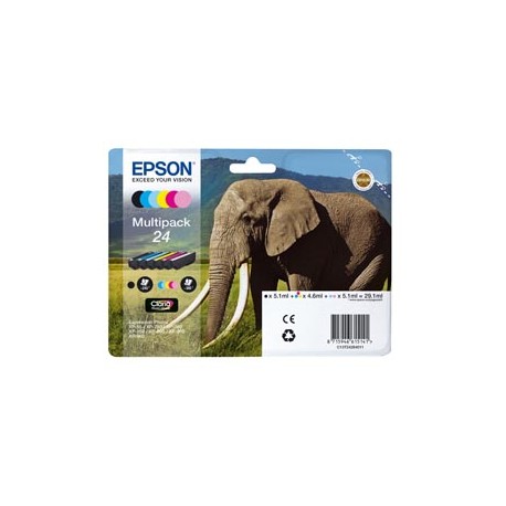 Epson - Multipack Cartuccia ink - 24 - C/M/Y/C CH/M CH/K - C13T24284012 - C/M/Y 4,6ml - K/ C CH/M CH 5,1ml -