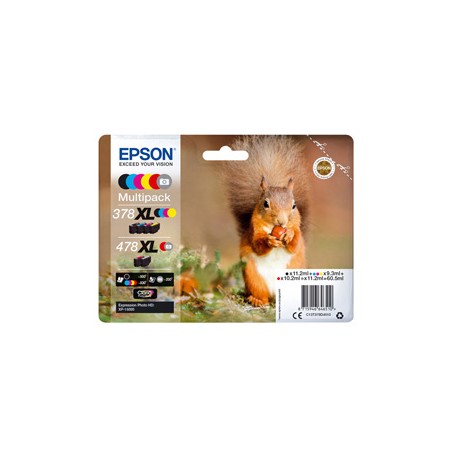 Epson - Multipack Cartuccia ink - 378XL/478XL - C/M/Y/K/R/G - C13T379D4010 - C/M/Y 9,3ml - K/R 11,2ml - R 10,2ml