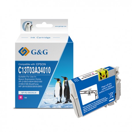 G&G - Cartuccia ink Compatibile per Epson Expression Home XP-2100/3100/4100 - Magenta