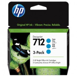 Hp - Conf. 3 Cartucce ink originale - 712 - Ciano - 3ED77A - 29 ml cad