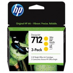 Hp - Conf. 3 Cartucce ink originale- 712 - Giallo - 3ED79A - 29 ml cad