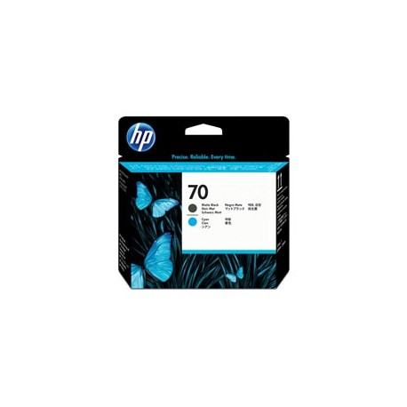 Hp - Testina di stampa originale - 70 - Nero opaco / Ciano - C9404A - 130ml