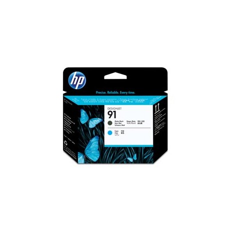 Hp - Testina di stampa originale - 91 - Nero opaco / Ciano - C9460A - 775 pag