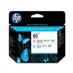 Hp - Testina di stampa originale - 91 - Magenta chiaro / Ciano chiaro - C9462A - 775 pag