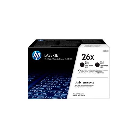 Hp - Confezione 2 Toner originale - 26X - Nero - CF226XD - 9.000 pag cad