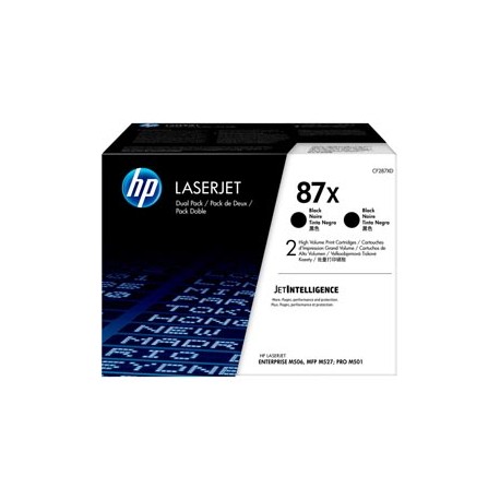 Hp - Confezione 2 Toner originale - 87X - Nero - CF287XD - 18.000 pag cad