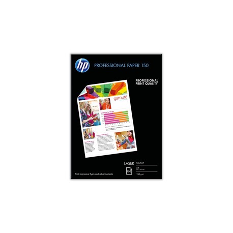 Hp - Confezione da 150 Fogli Carta originale professionale per stampe laser - lucida - 150 g/m2 - A4 - 210 x 297 mm - CG