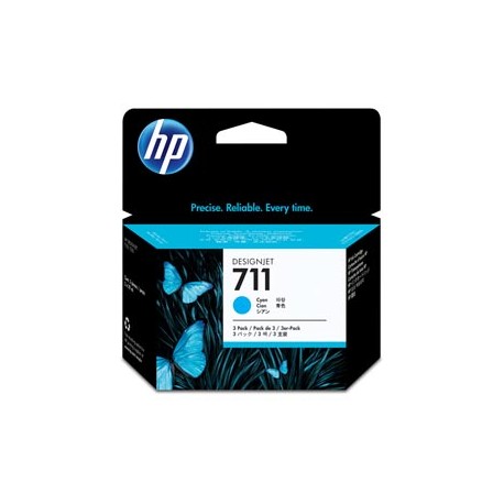 Hp - Confezione 3 cartucce ink originale - 711 - Ciano - CZ134A - 29ml cad