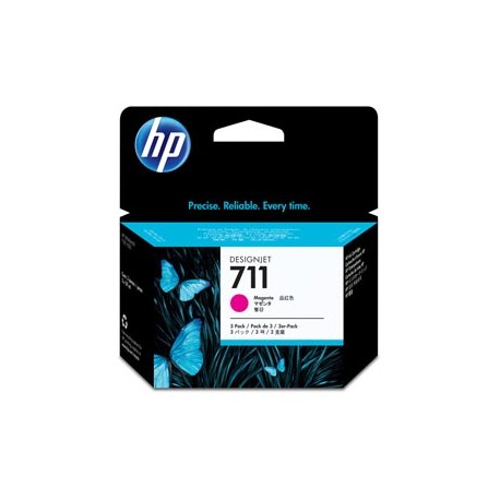 Hp - Confezione 3 cartucce ink originale - 711 - Magenta - CZ135A - 29ml cad