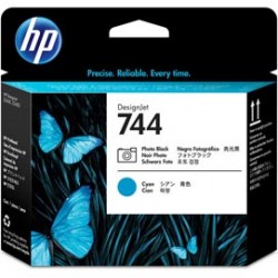 Hp - Testina originale - 744 - Nero fotografico / Ciano - F9J86A - 4ml/cad