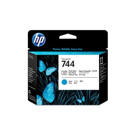 Hp - Testina originale - 744 - Nero fotografico / Ciano - F9J86A - 4ml/cad