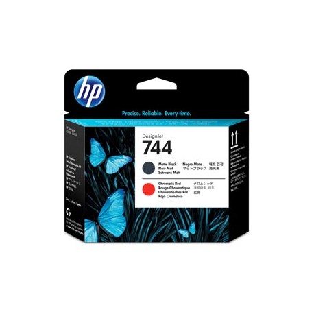 Hp - Testina originale - 744 - Nero opaco / Rosso cromatico - F9J88A - 6ml cad