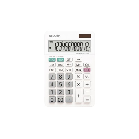 Sharp - Calcolatrice da Tavolo EL-334W - con cavalletto - 12 cifre - EL-334W