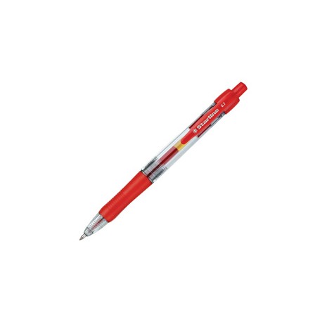 Penna a sfera a scatto con inchiostro gel - punta fine 0,7mm - rosso - Starline