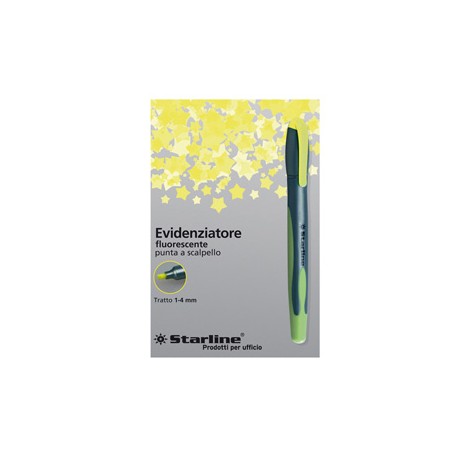 Evidenziatore a penna - punta scalpello - tratto da 1,0-4,0mm - giallo - Starline