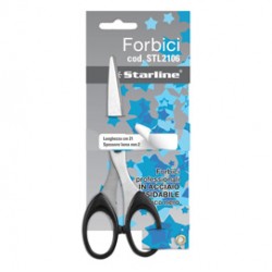 Forbici - 21 cm - lama in acciaio - impugnatura ABS - nero - Starline