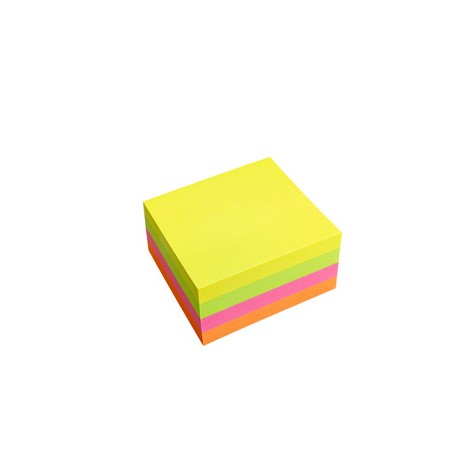 Biglietti adesivi Cubo - assortito neon - 75 x 75mm - 70gr - 320 fogli - Starline