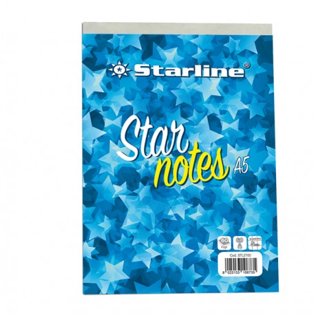 Blocco note StarNotes A5 - 60 fogli - 5 mm - 150 x 210 mm - 60 gr - Starline