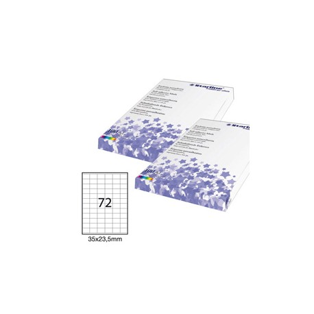 Etichette adesive - in carta - permanenti - 35 x 23,5 mm - 72 et/fg - 100 fogli - bianco - Starline