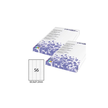 Etichette adesive - in carta - permanenti - 52,5 x 21,2 mm - 56 et/fg - 100 fogli - bianco - Starline