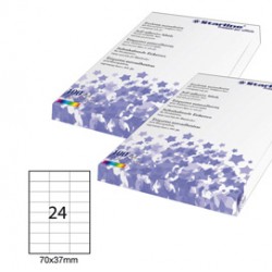 Etichette adesive - in carta - permanenti - 70 x 37 mm - 24 et/fg - 100 fogli - bianco - Starline