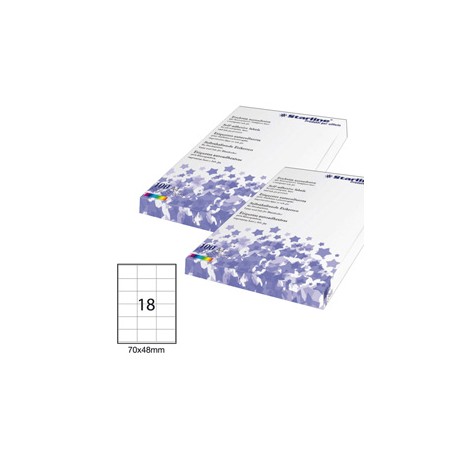 Etichetta adesiva bianca 100fg A4 70x48mm (18et/fg) STARLINE