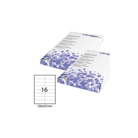 Etichette adesive - in carta - permanenti - 105 x 37 mm - 16 et/fg - 100 fogli - bianco - Starline