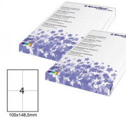 Etichette adesive - in carta - permanenti - 105 x 148,5 mm - 4 et/fg - 100 fogli - bianco - Starline