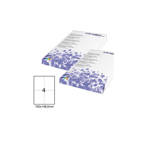 Etichette adesive - in carta - permanenti - 105 x 148,5 mm - 4 et/fg - 100 fogli - bianco - Starline