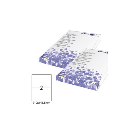 Etichette adesive - in carta - permanenti - 210 x 148,5 mm - 2 et/fg - 100 fogli - bianco - Starline