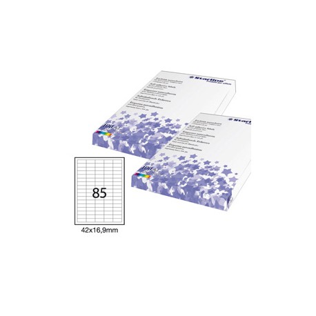 Etichette adesive - in carta - permanenti - 42 x 16,9 mm - 85 et/fg - 100 fogli - bianco - Starline